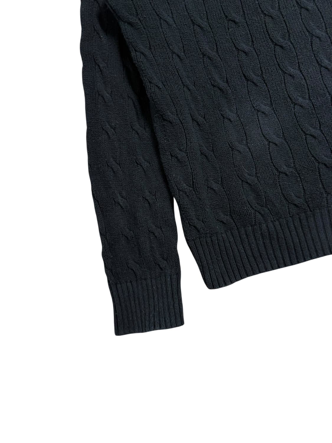 폴로 랄프로렌 케이블 니트 코튼 스웨터 블랙 상품이미지4