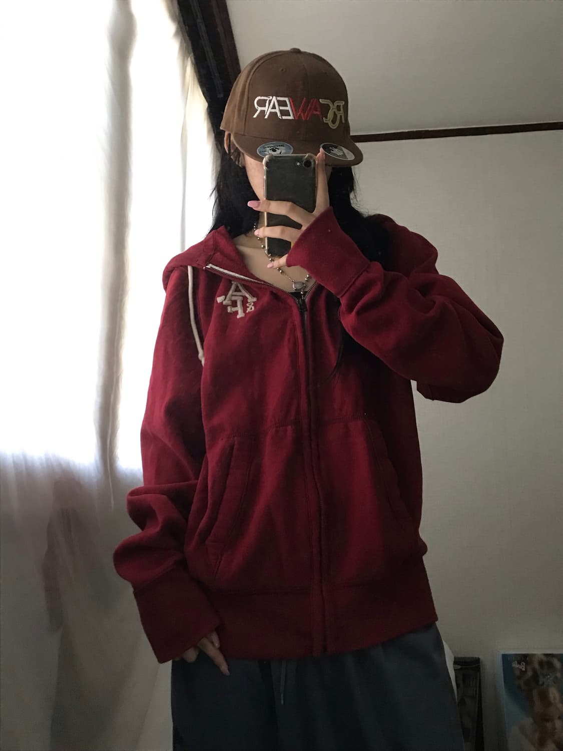 아베크롬비 딥레드 후드집업 상품이미지3