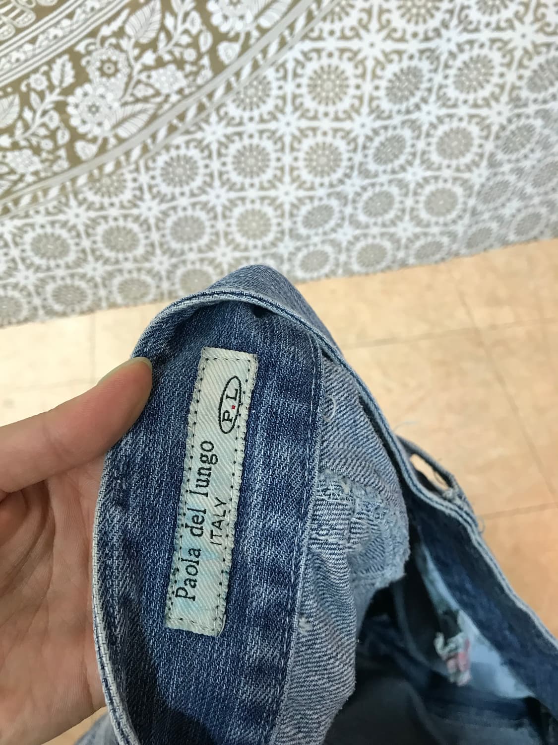 신치백 카모 디테일 데님반바지  상품이미지9