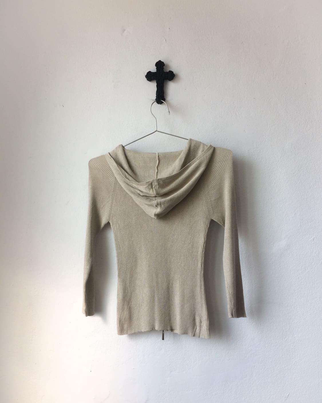 Cubic point ribbed hood zip up 상품이미지3