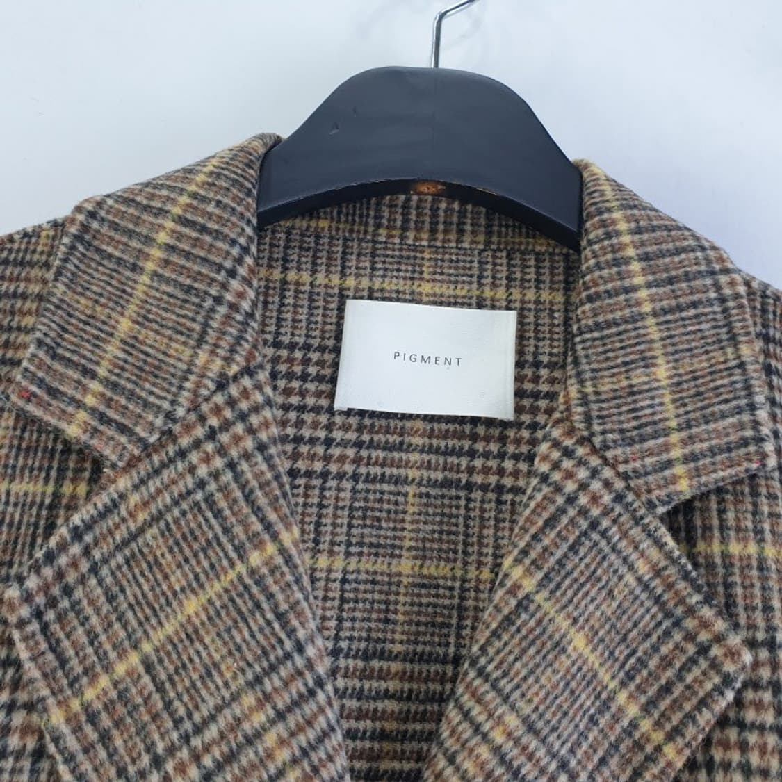 피그먼트 여성FREE 체크 핸메 코트 M5912 상품이미지4