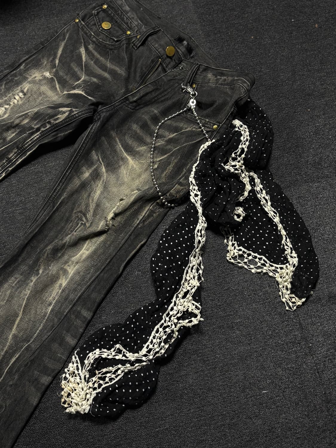 Vintage y2k punk dot scarf muffler 상품이미지2
