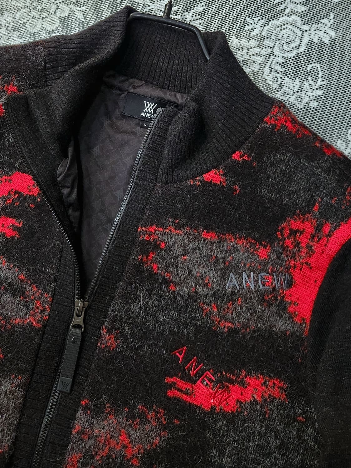 (새상품)어뉴골프 신상 여성 니트 짚업점퍼L 상품이미지6