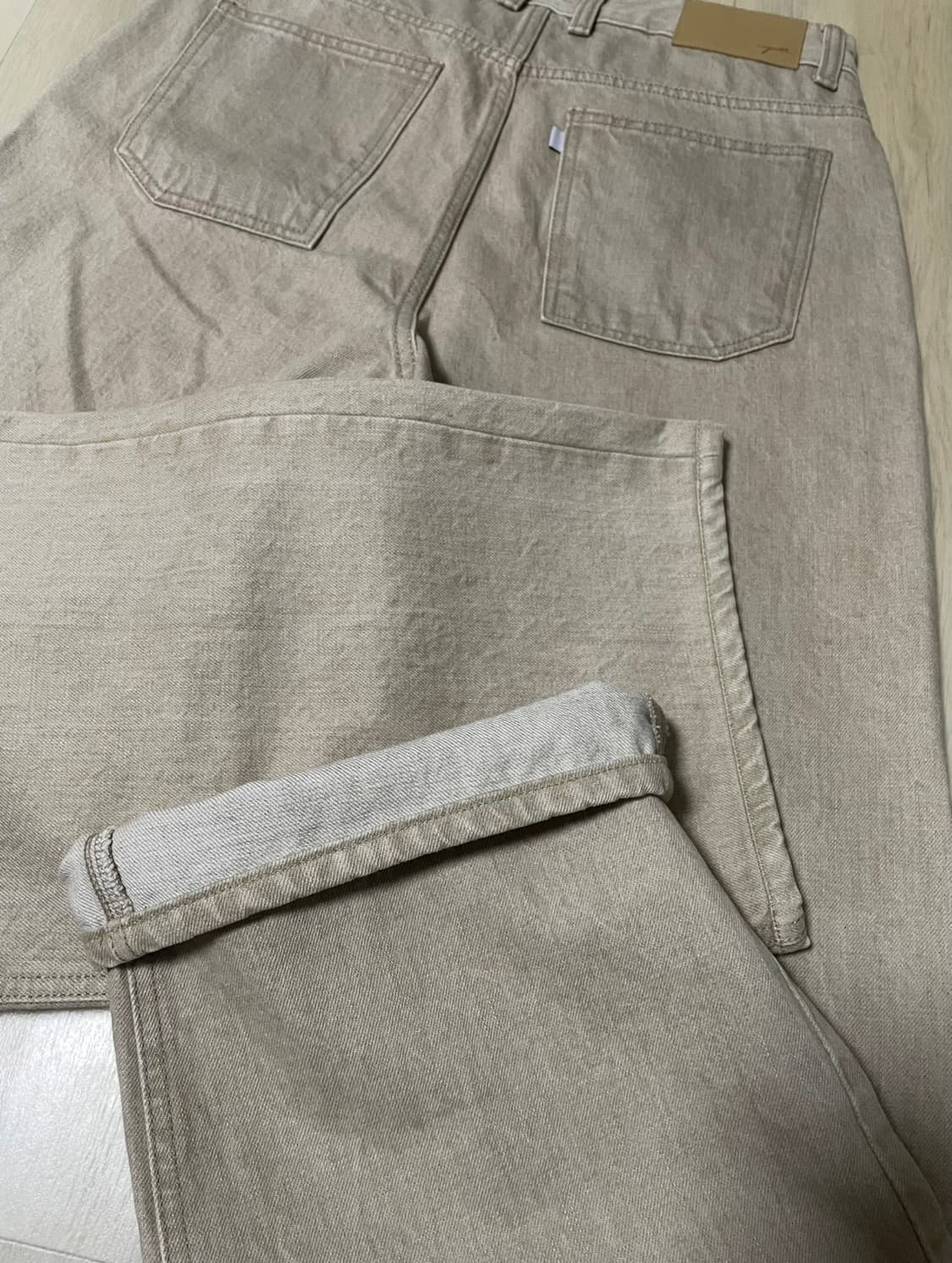 새제품/M) 유스 youth 와이드 데님 팬츠 샌드베이지 상품이미지10