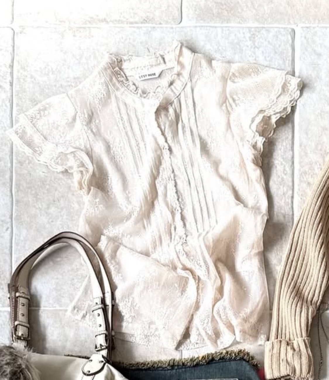 와이즈걸 레스트로즈 페어리 반팔 블라우스 탑 상품이미지1