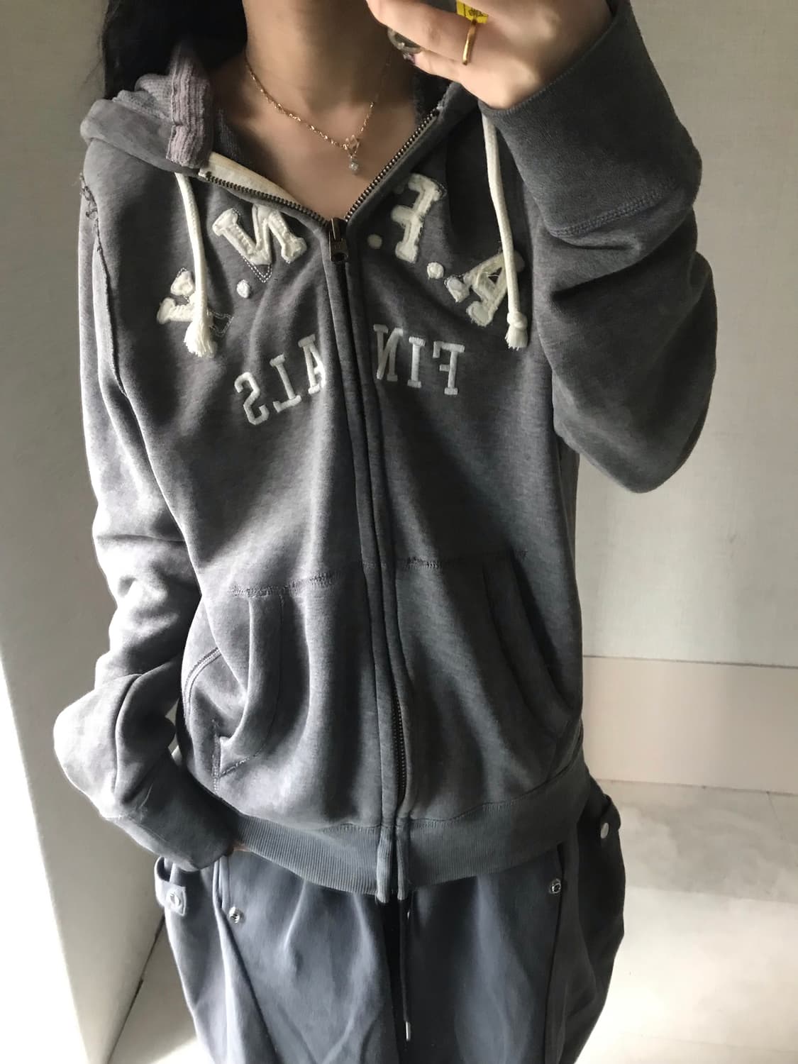 아베크롬비 그레이 오버핏 후드집업 상품이미지3