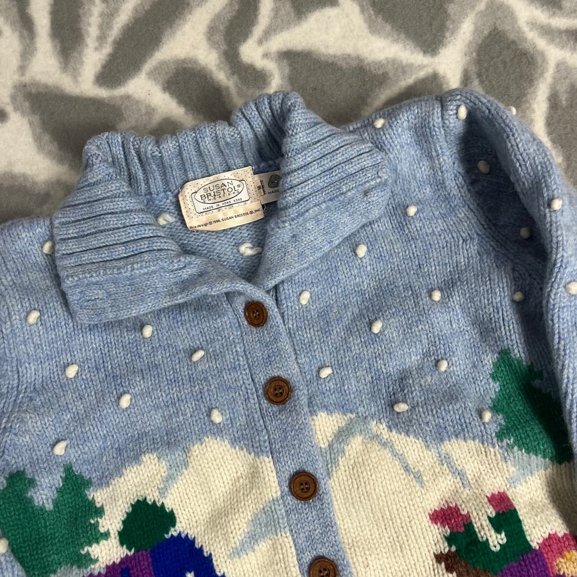 [Susan Bristol] 핸드메이드 폼폼 울 가디건 상품이미지3