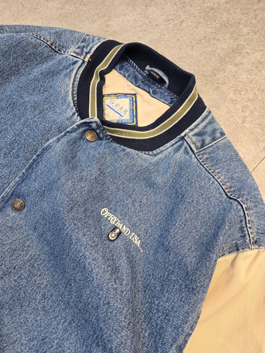 90's gear 데님 바시티 자켓 상품이미지5