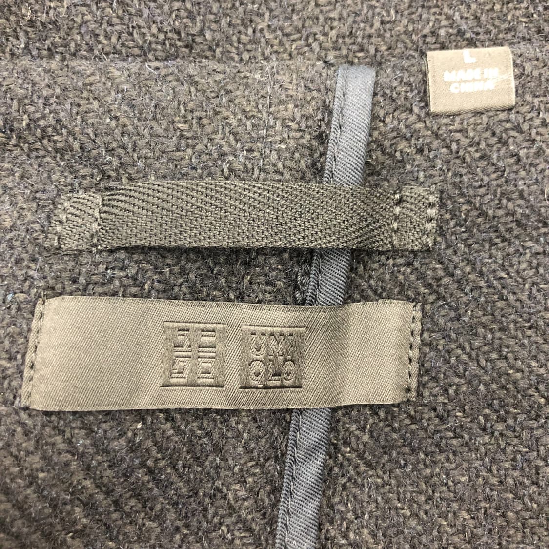 유니클로 울 더플 시그니처 후드코트 블랙 M 상품이미지5