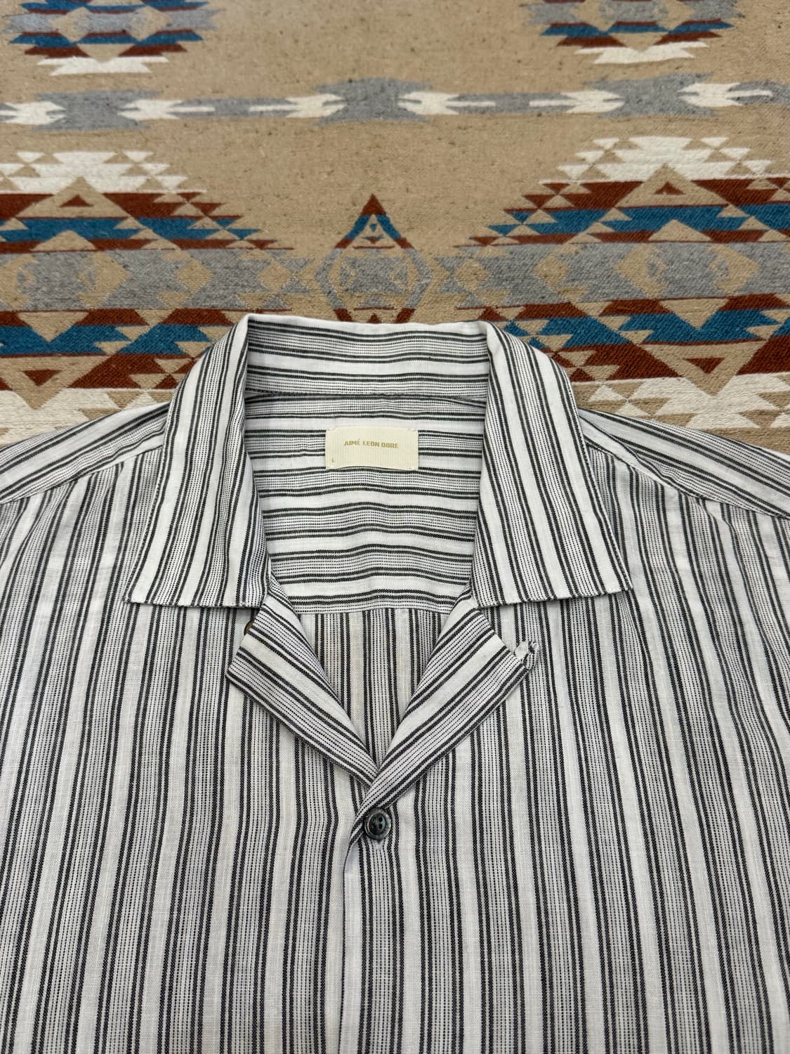 [L] 에임 레온 도르 오픈카라 스트라이프 셔츠 상품이미지2