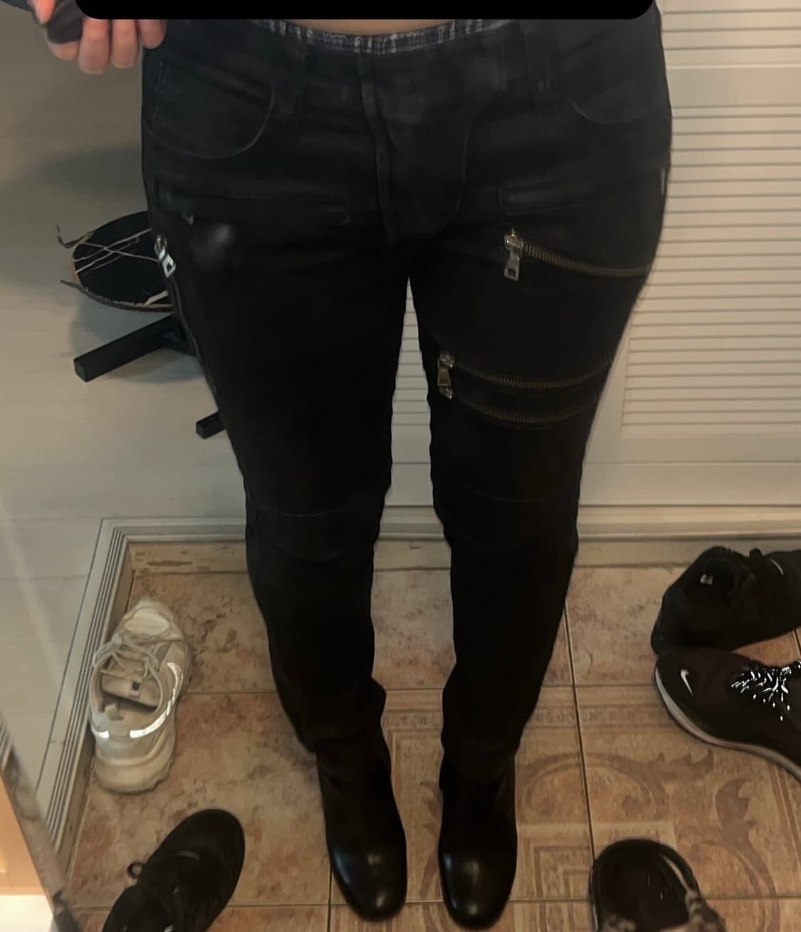 코데즈컴바인 왁스코팅 바이커 스키니진 상품이미지7