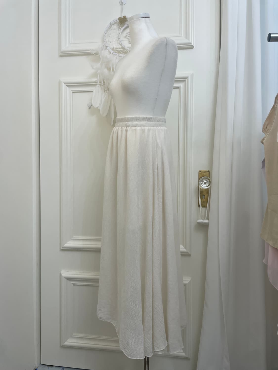 ivory basic summer banding long skirt 상품이미지2
