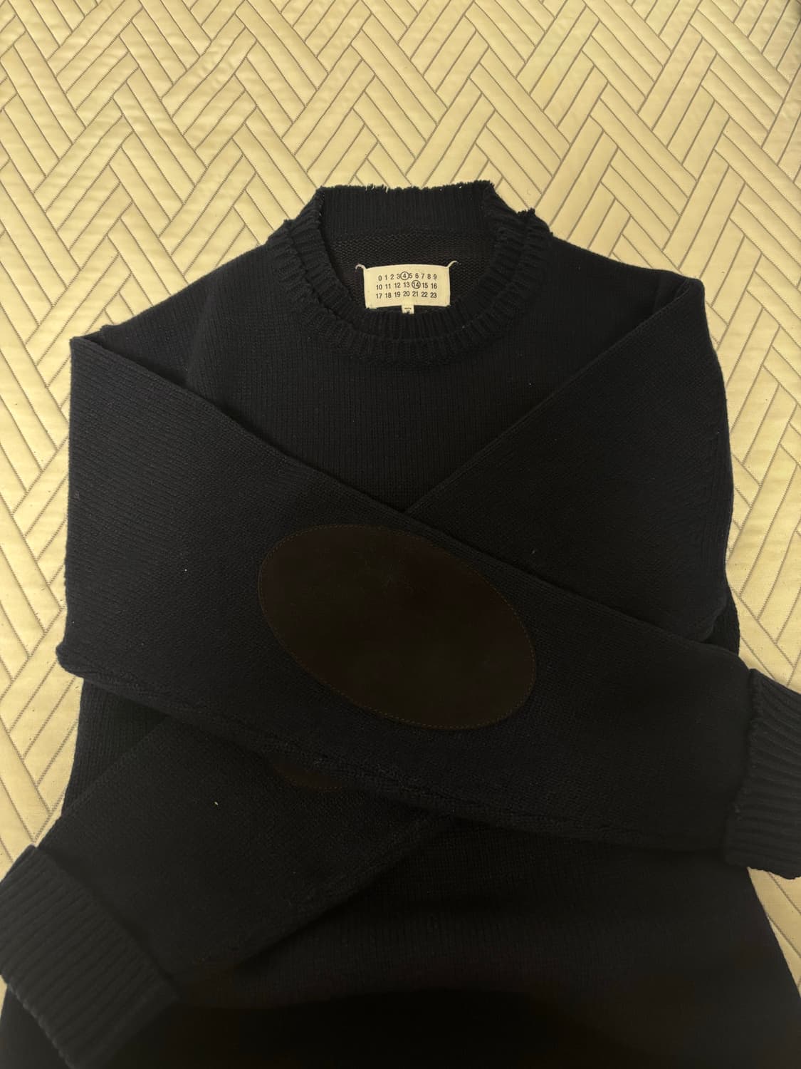 메종 마르지엘라 백 스티치 더블 크루넥 니트 L 상품이미지2