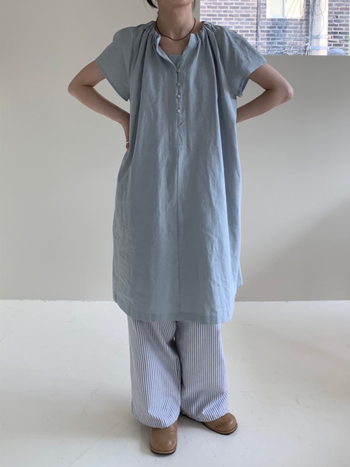 울림 린넨 셔츠 원피스 상품이미지6