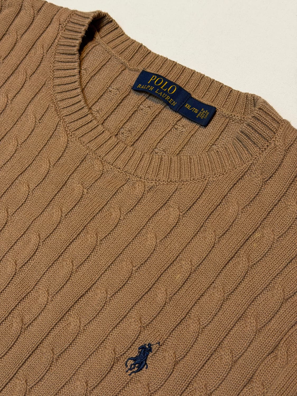폴로 랄프로렌 꽈배기 케이블 니트 된장 브라운 상품이미지2