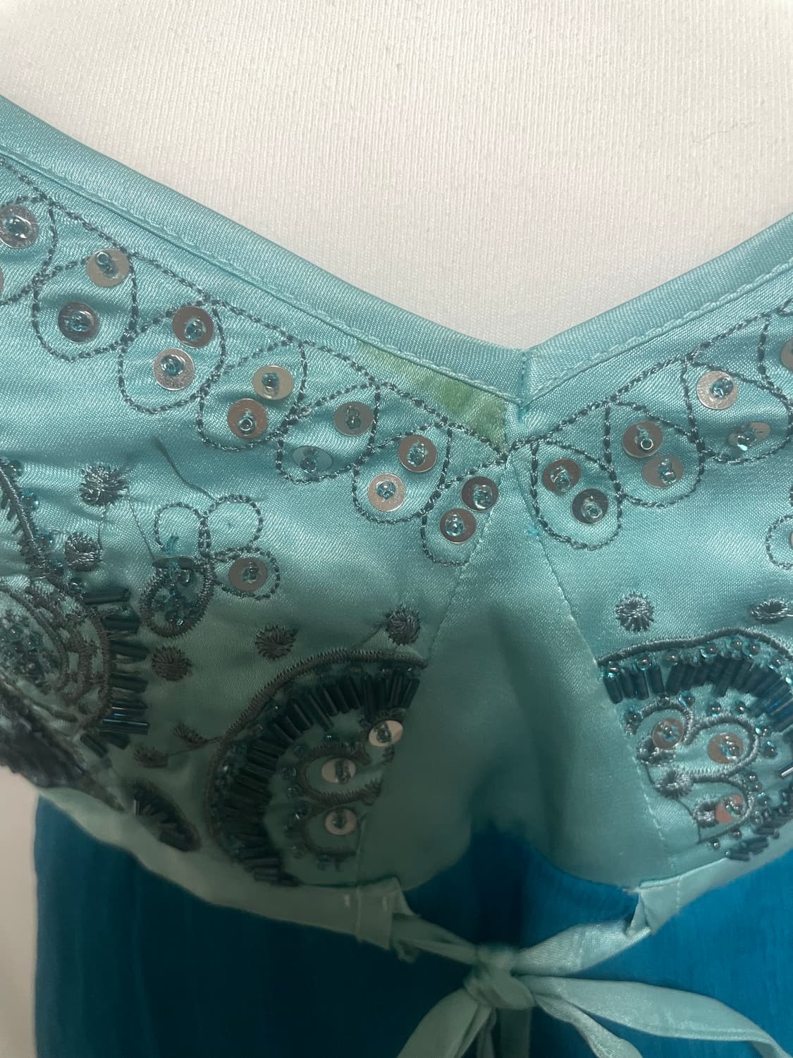 빈티지 스팽클 블루 언발란스 원피스 상품이미지2