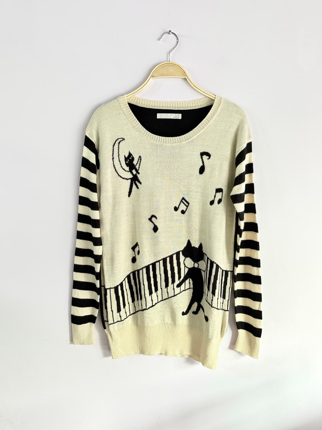 일본빈티지)피아노 치는 네코 니트 🐱 상품이미지1