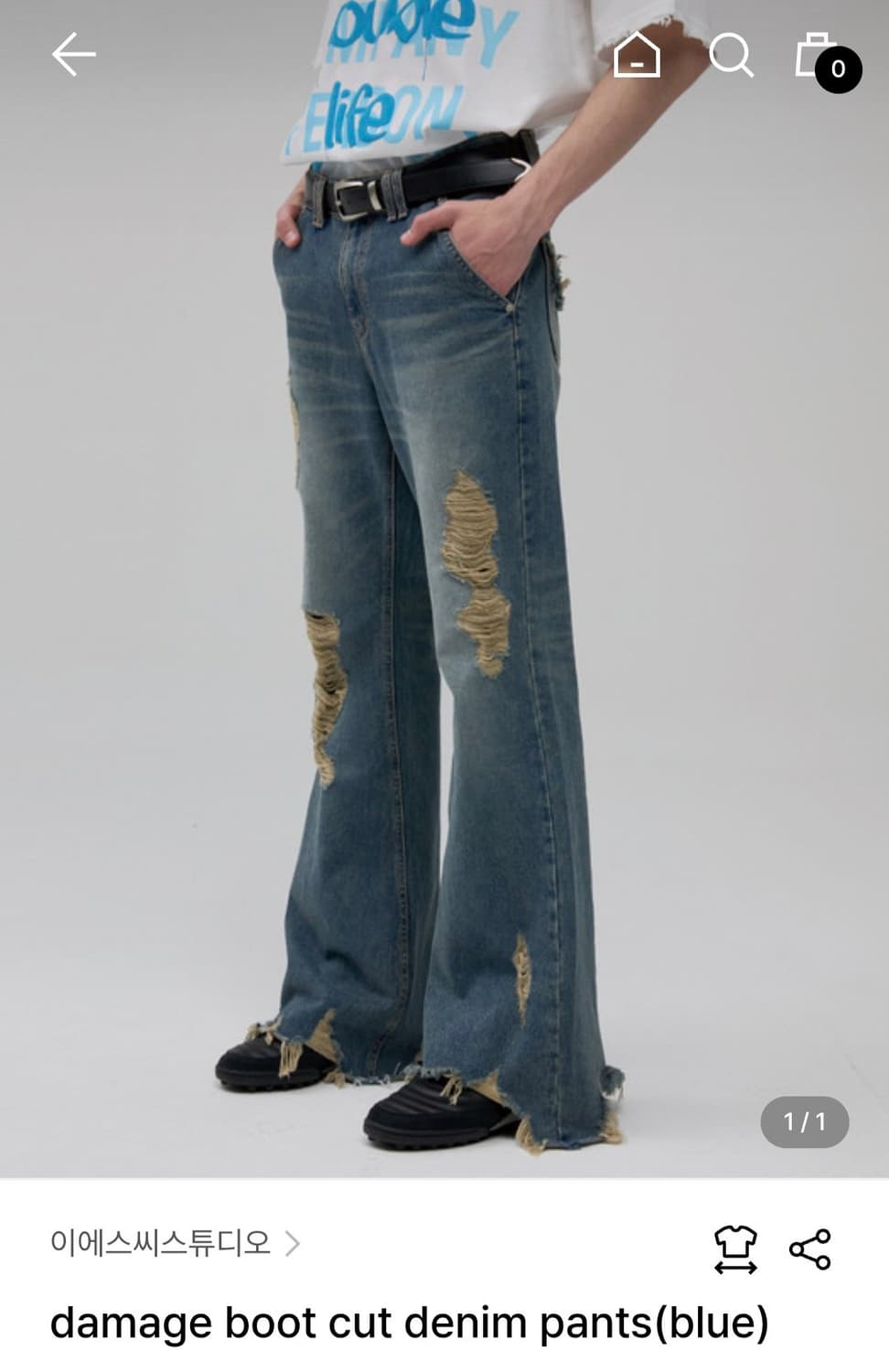 ESC STUDIO damage boot cut denim pants 상품이미지1