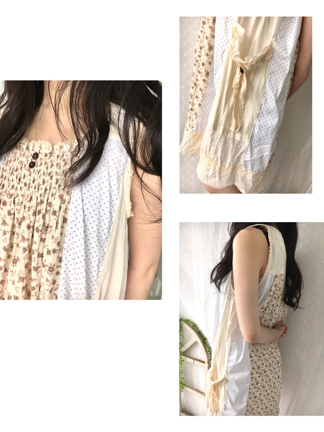 [HANDMADE] 핸드메이드 잔꽃 도트 패치 원피스 모리걸 상품이미지2
