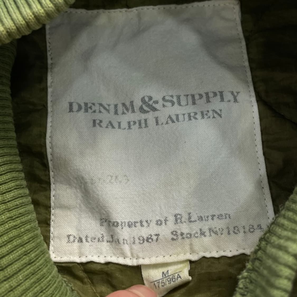 100 폴로 데님 앤 서플라이 독수리 자수 밀리터리 퀼팅 자켓 상품이미지4