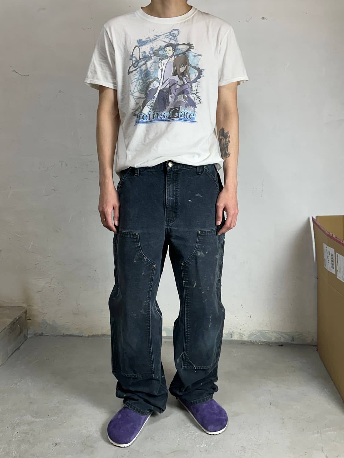 OG 칼하트 B136 더블니 팬츠 칼하트 썩블니 블랙 상품이미지2