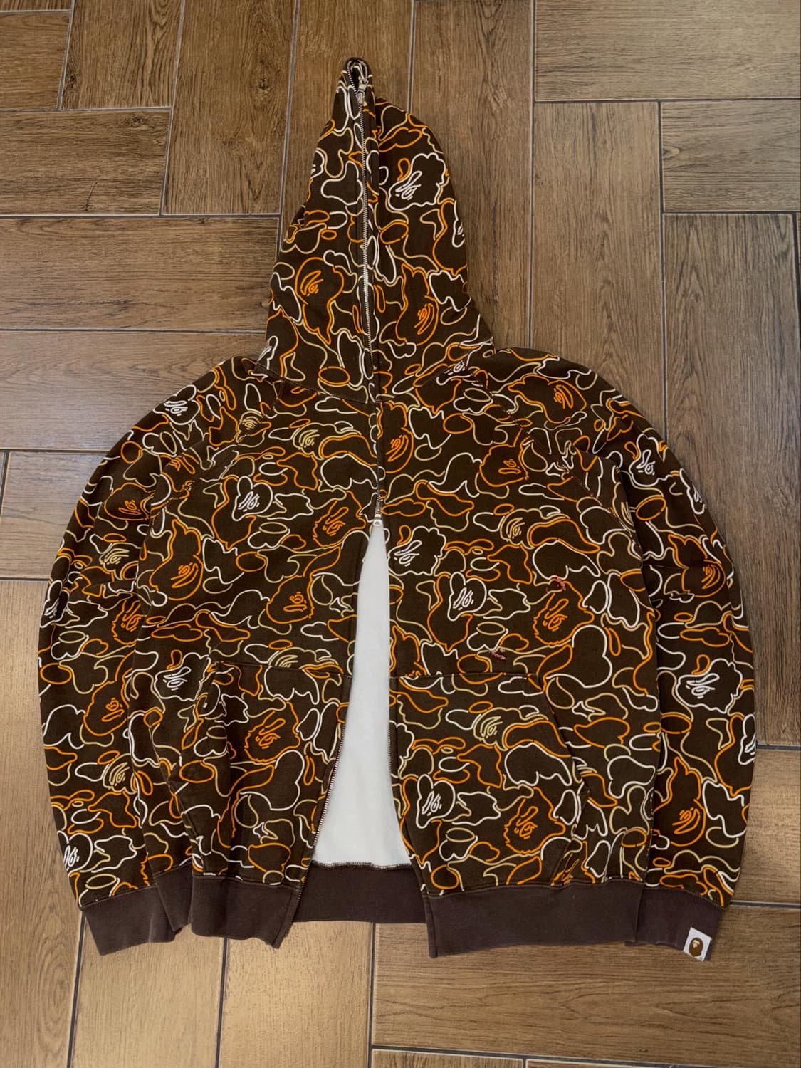 Bape Neon Brown Two-Way Hood Zip-Up 상품이미지8