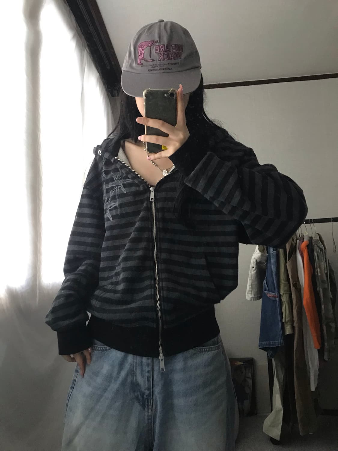 스트라이프 투웨이 후드집업 상품이미지2