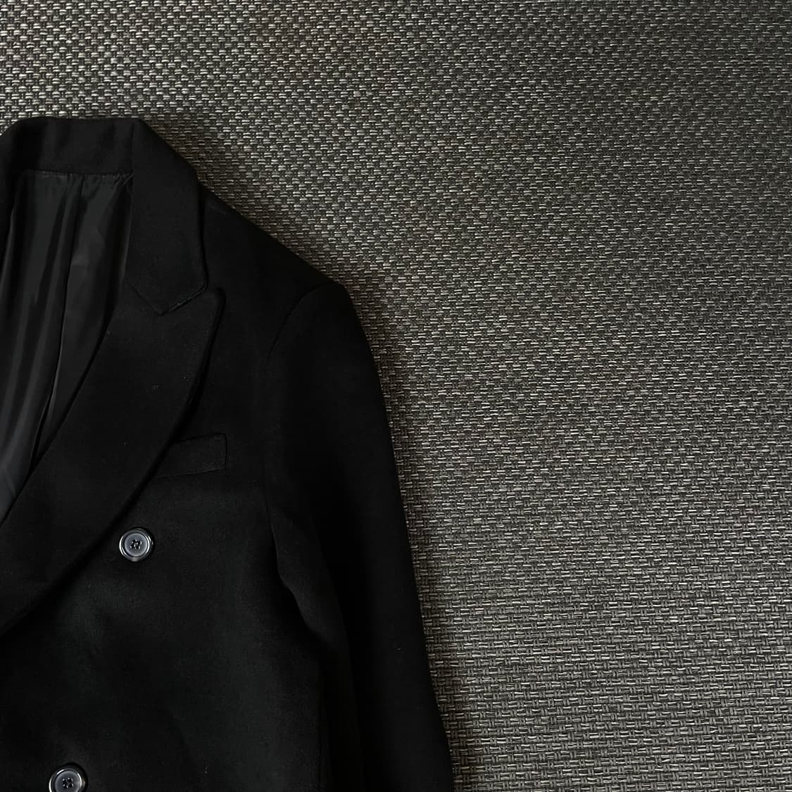 데꼬로소 블랙 울 캐시미어 더블 롱 코트 XL 상품이미지3