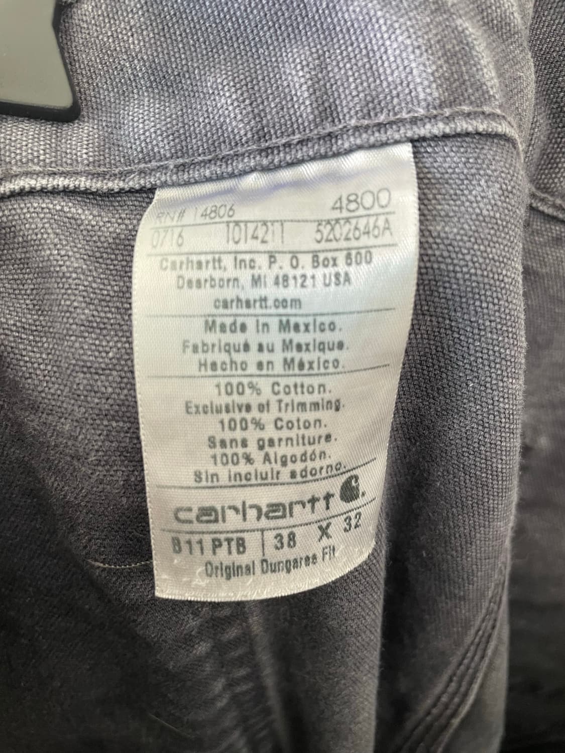 Carhartt B11 PTB 칼하트 카펜터 싱글니 팬츠 상품이미지3