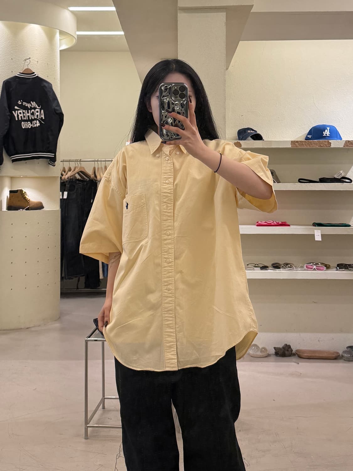 폴로랄프로렌 원포켓 박시핏 반팔 셔츠 옐로우 U1263 상품이미지1