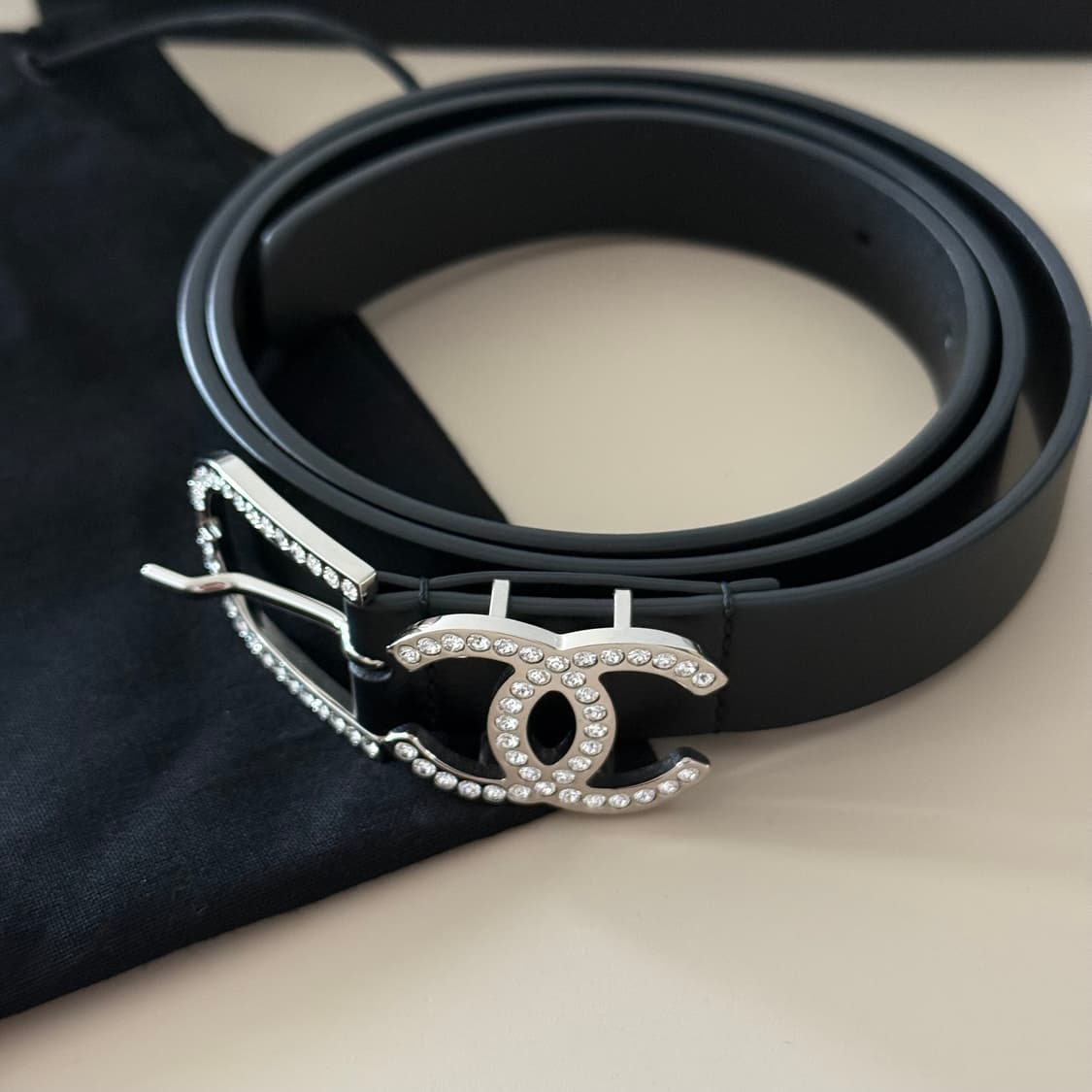 샤넬 큐빅 가죽 벨트 상품이미지4