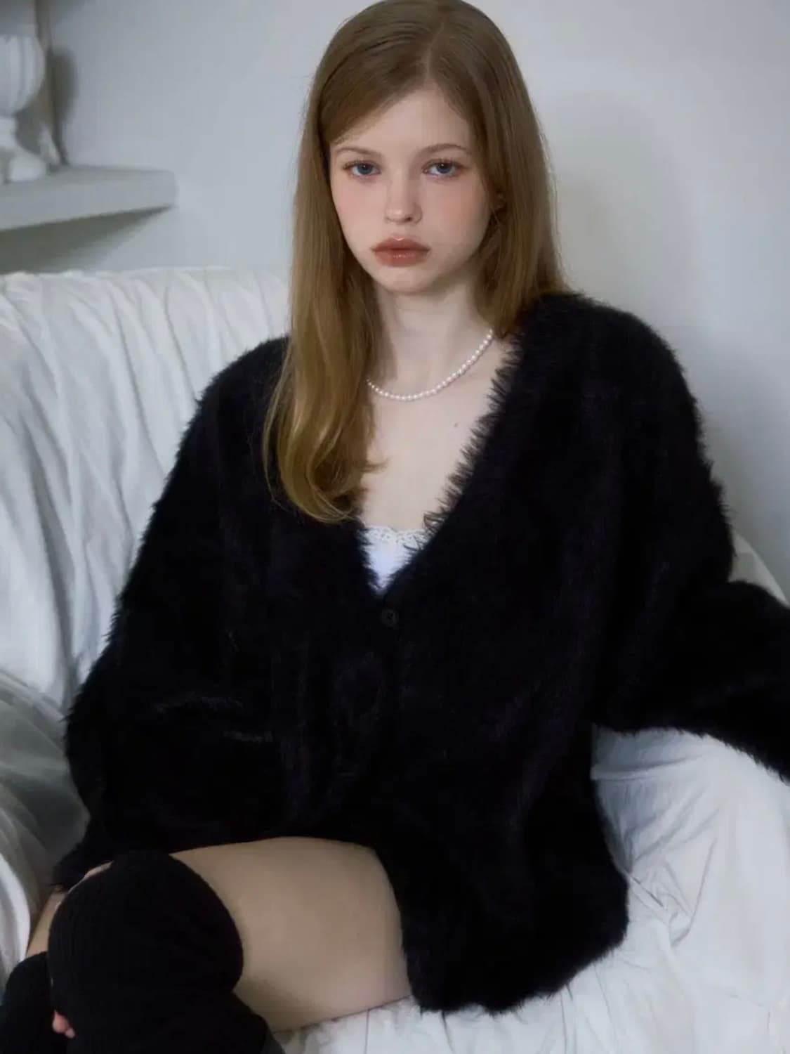 로제프란츠 Fur Overfit Cardigan [Black] 상품이미지1