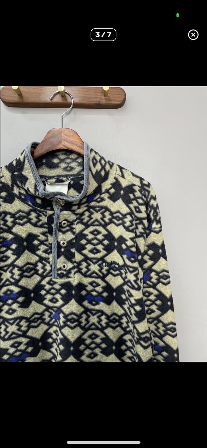 아디다스 90s 에스닉 나바호아즈텍패턴 스냅 버튼 풀오버 플리스A3172 상품이미지3