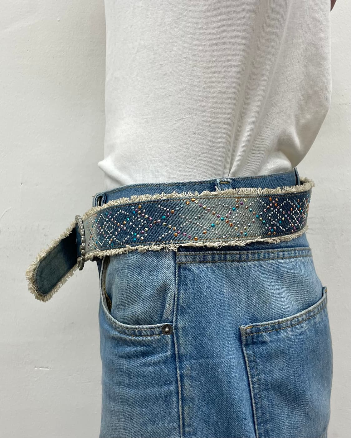 denim cubic ring belt  상품이미지3