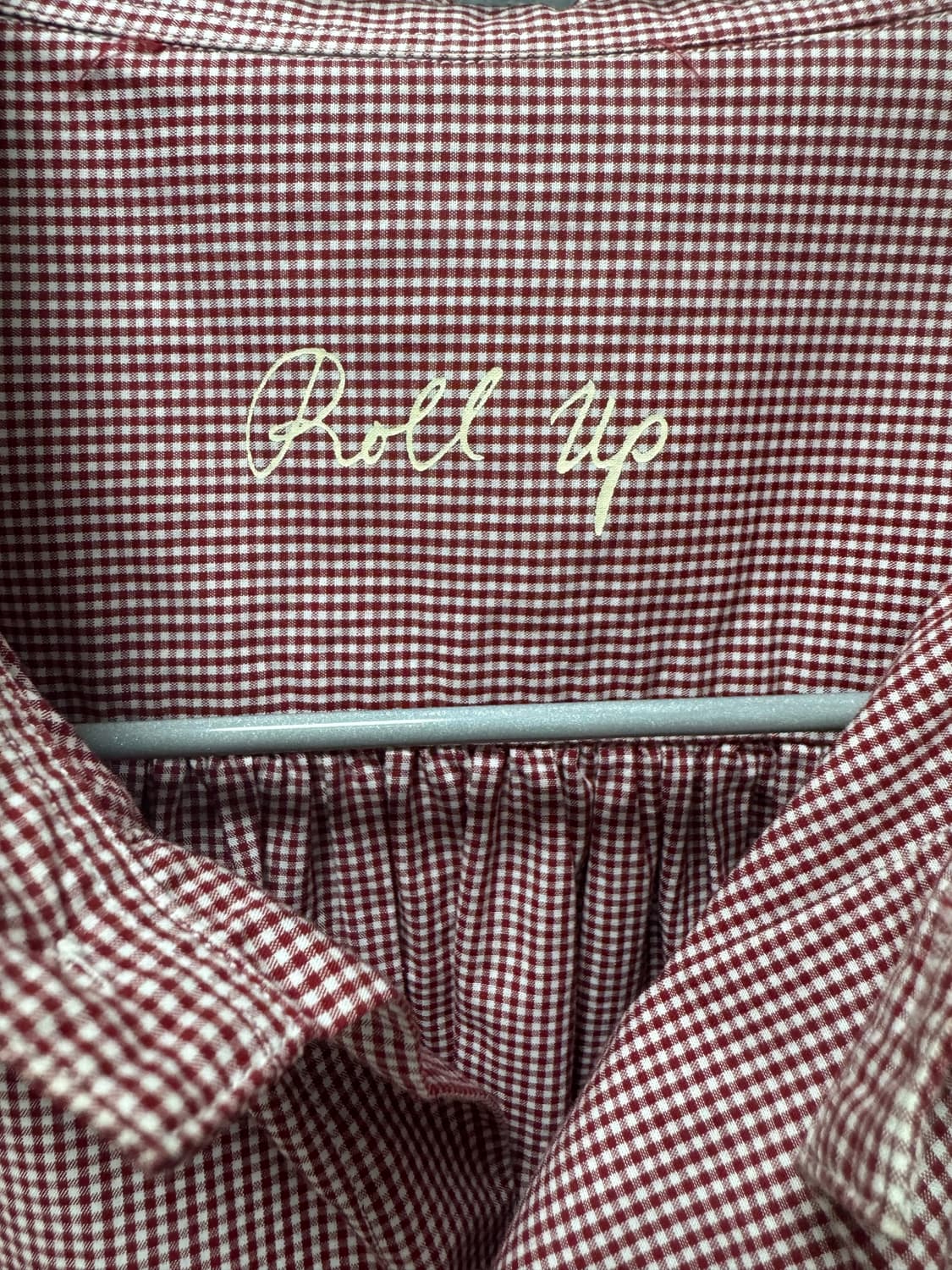 (새상품)포터클래식 깅엄체크셔츠 레드 xl판매 porter classic 상품이미지4