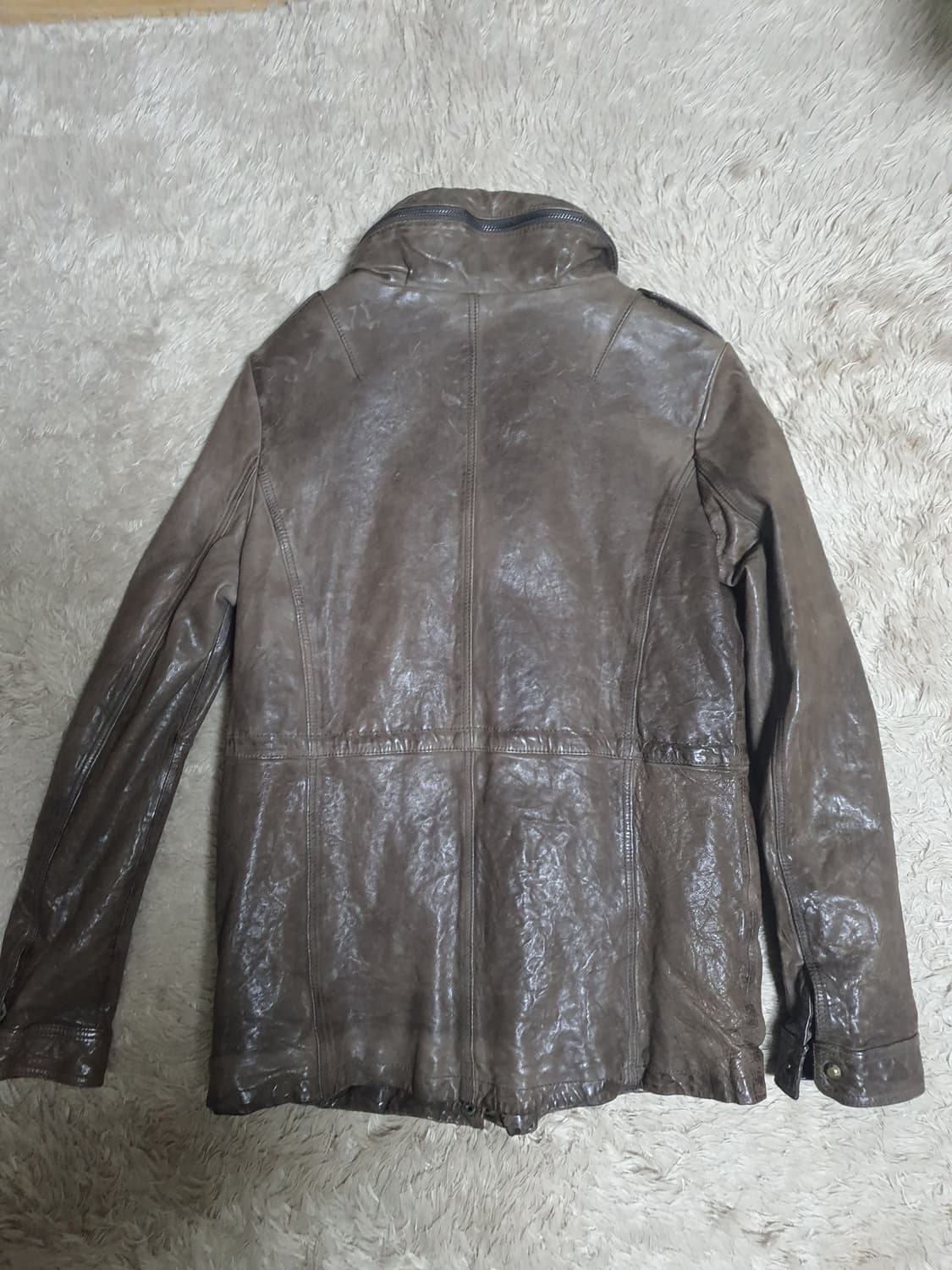 빈티지 쭈글이 가죽 자켓 상태 굿  사이즈 90 상품이미지4