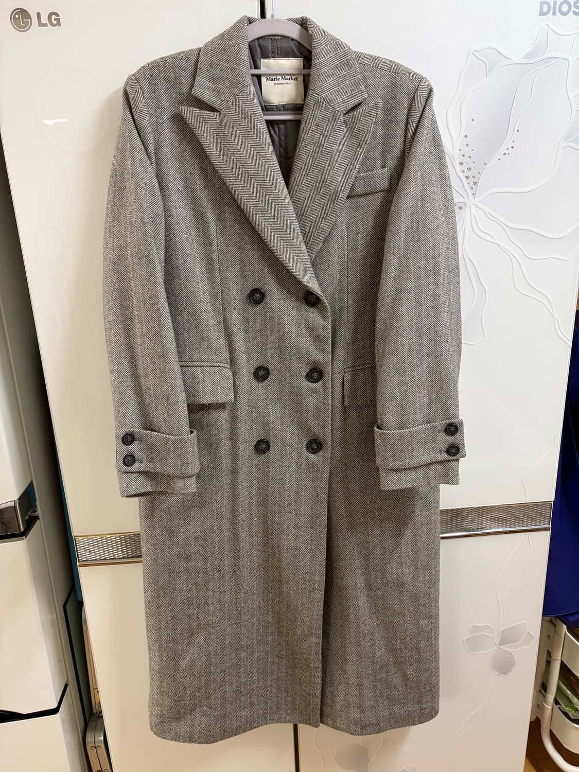 빈티지 하이 퀄리티 헤링본 더블 코트 상품이미지1