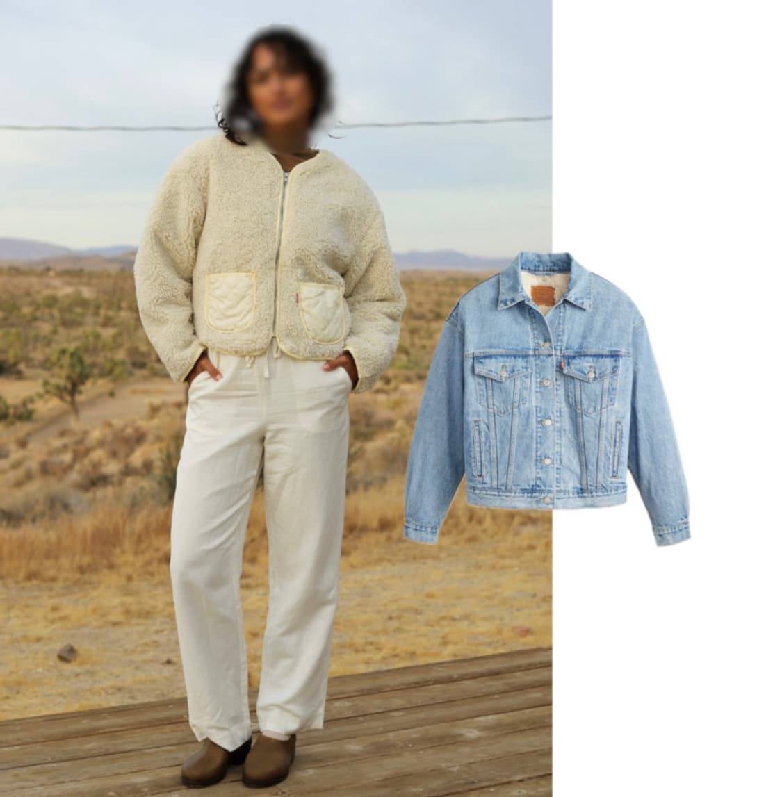 리바이스 여성 양털 자켓 쉐르파 트러커 데님 자켓 상품이미지4