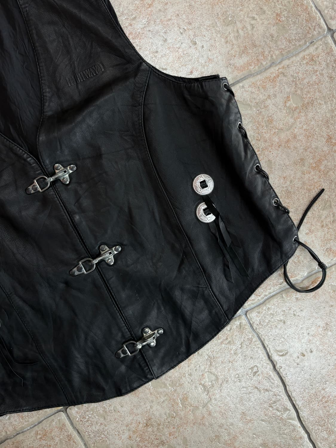 [2XL] High way fireman leather vest 상품이미지3