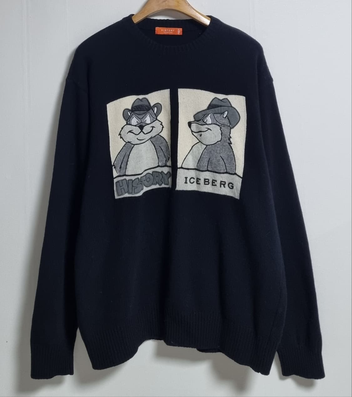 XL (105) 아이스버그 블랙 울100% 니트 상품이미지1