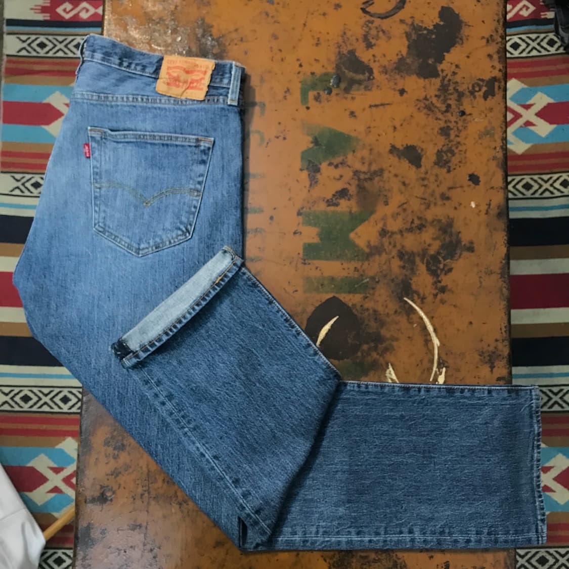 리바이스 501 다크 중청 데님 팬츠 허리 37 사이즈  상품이미지2