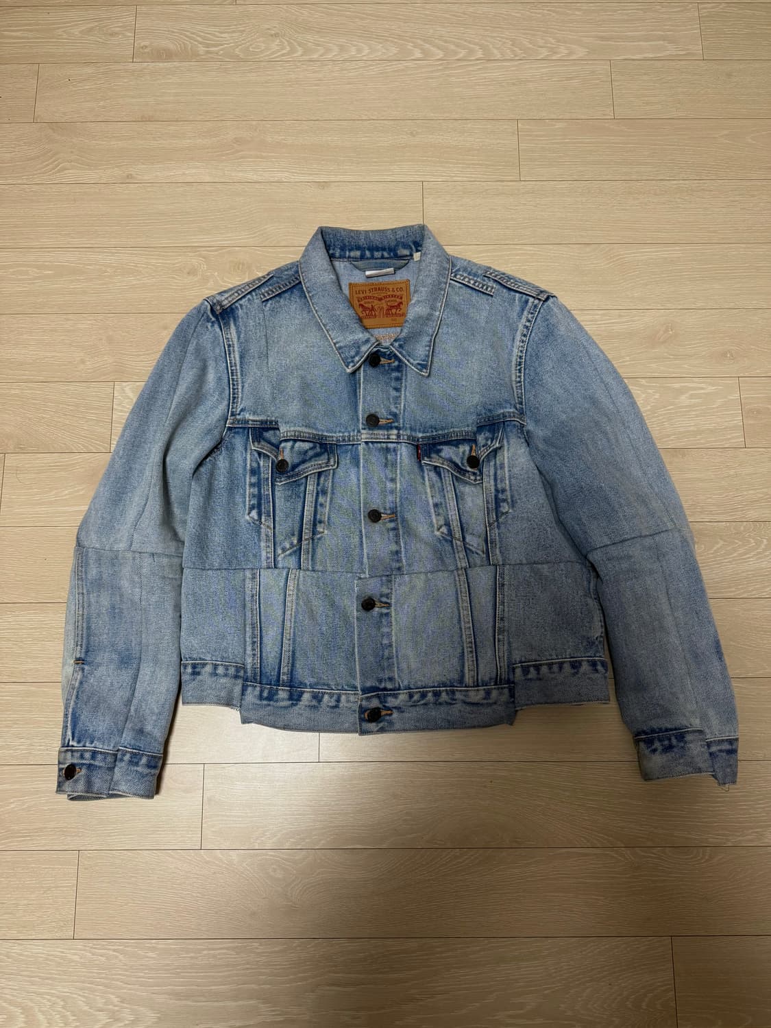 S) 베트멍 x 리바이스 2018 리워크드 크롭 데님자켓 청자켓 상품이미지1