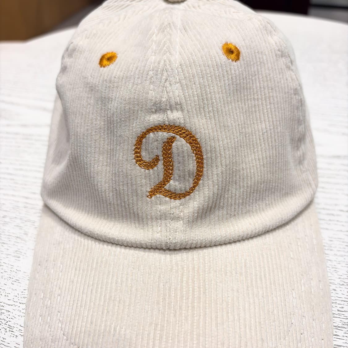 (정품/새상품) 드레익스 남성 에크루 D 로고 코듀로이 베이스볼 캡 상품이미지2