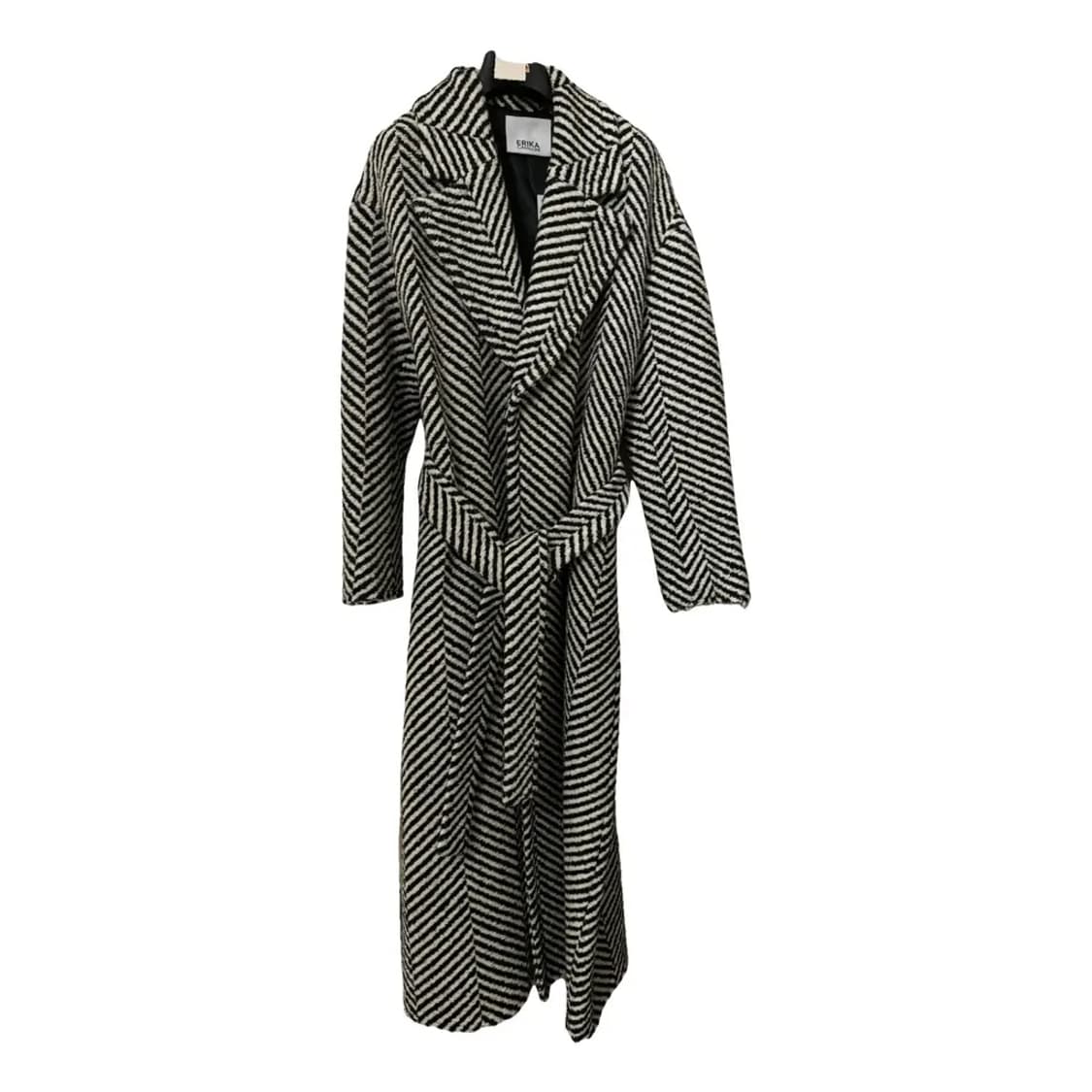 스트라이프 헤링본 로브 코트 상품이미지5