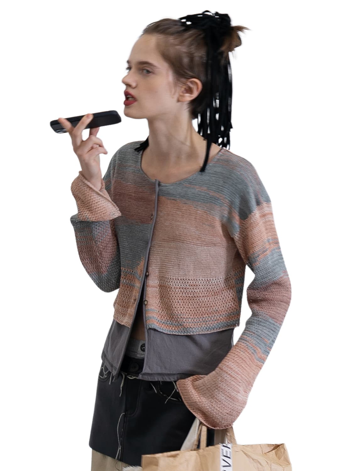 [F]퍼버즈 26ss 더블 레이어드 가디건/베이지 상품이미지2