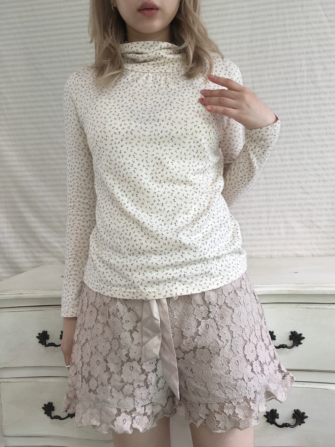 jpn vintage ivory floral pullover t 상품이미지2
