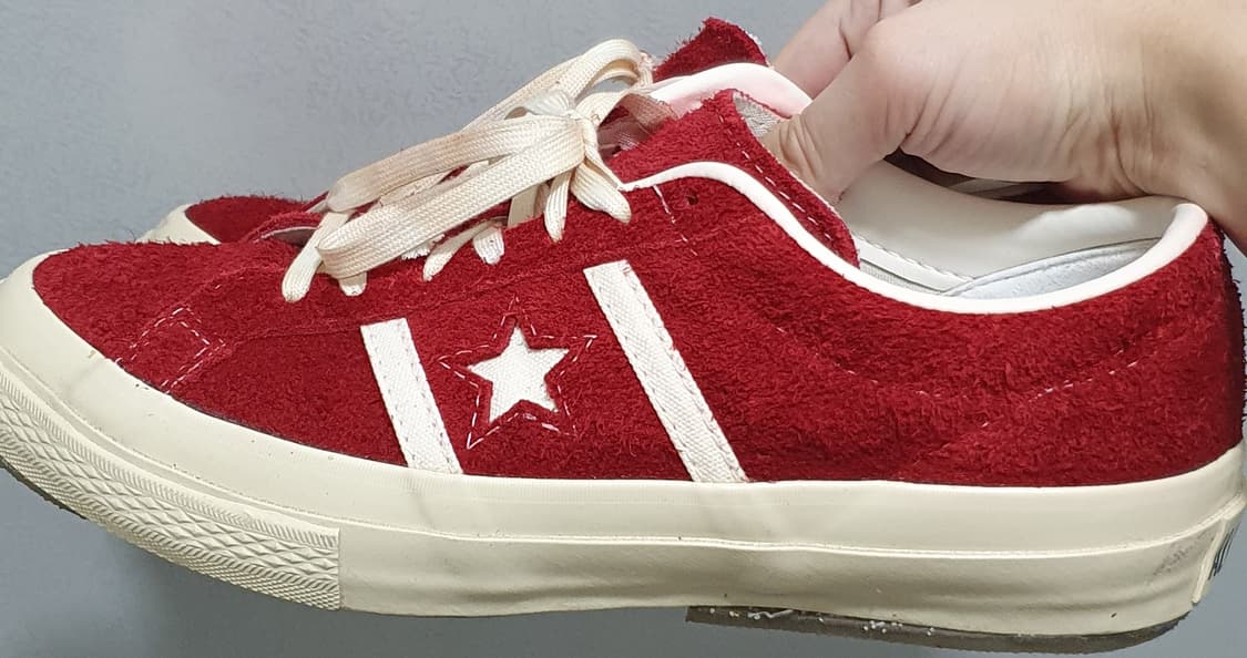 컨버스 재팬 Star & Bars 레드 스웨이드 265 상품이미지4