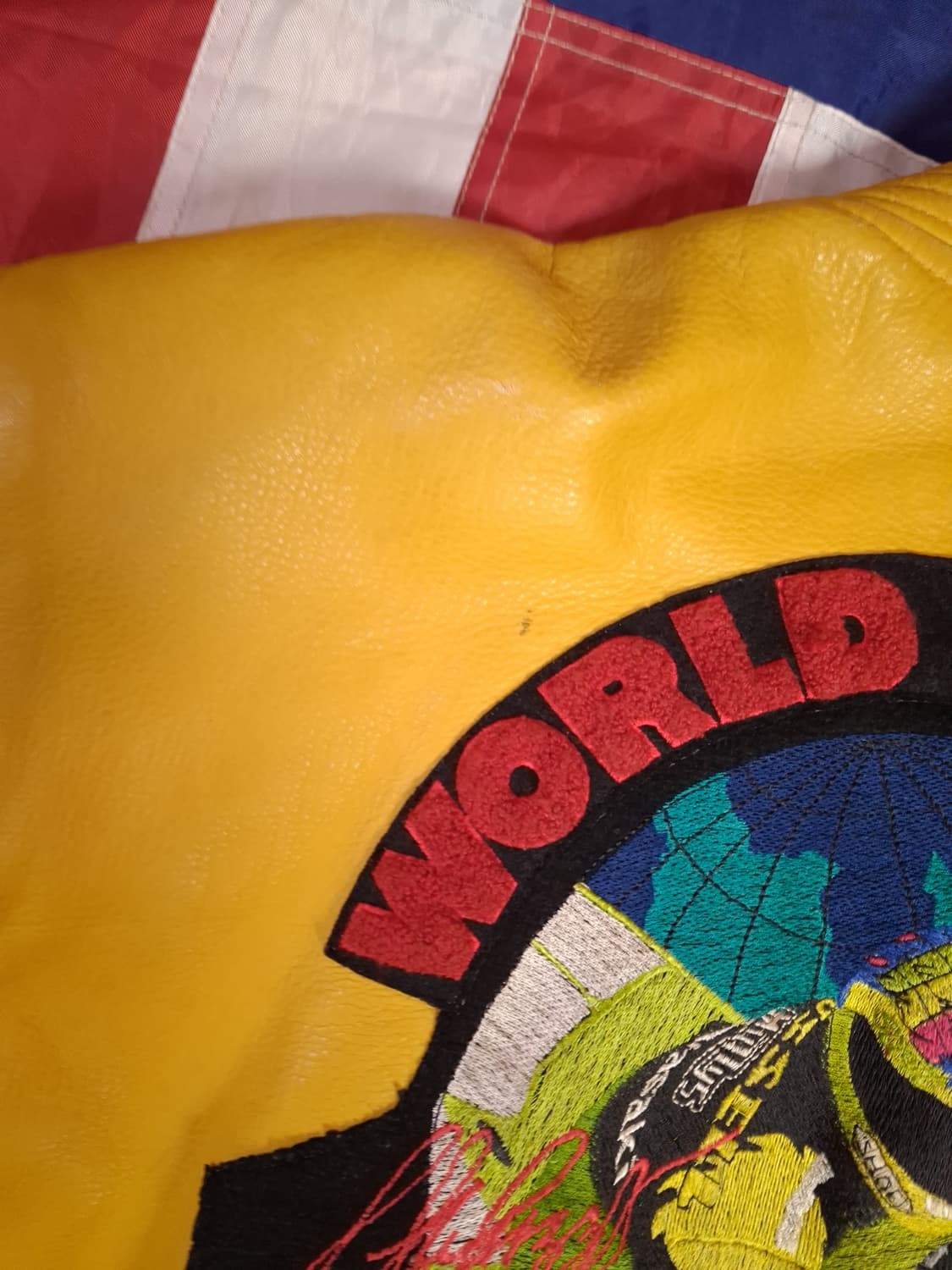 오리지날 90's 가와사키 리얼레더 레이싱바시티자켓 상품이미지3