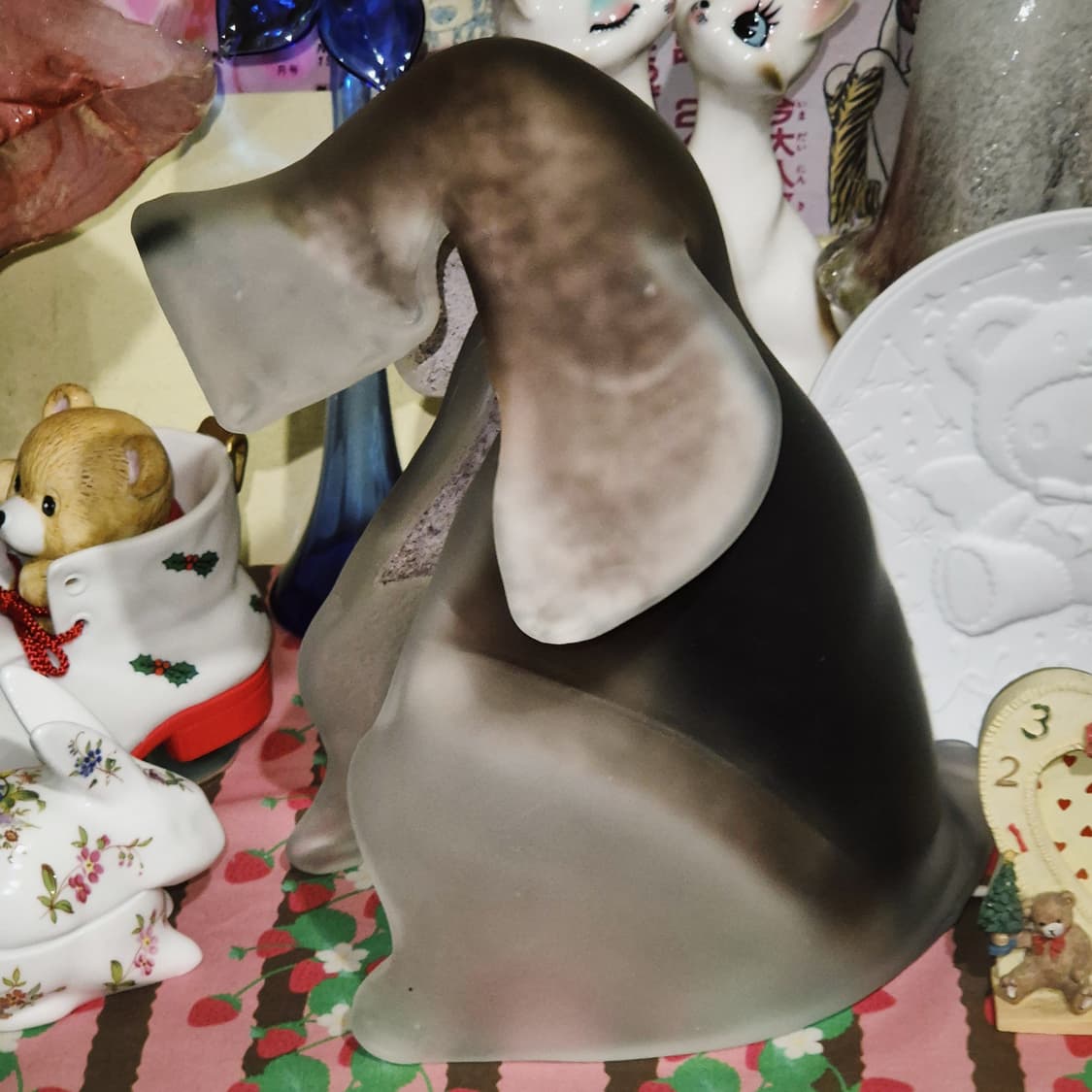 70s 이와타 샌드블라스트 불투명 대형 강아지 램프 상품이미지10