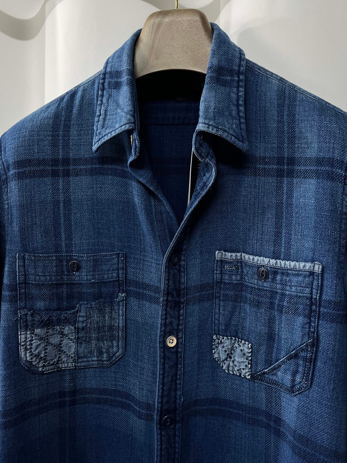 폴로 랄프로렌 사시코 리페어드 보로 인디고 워크셔츠 상품이미지6